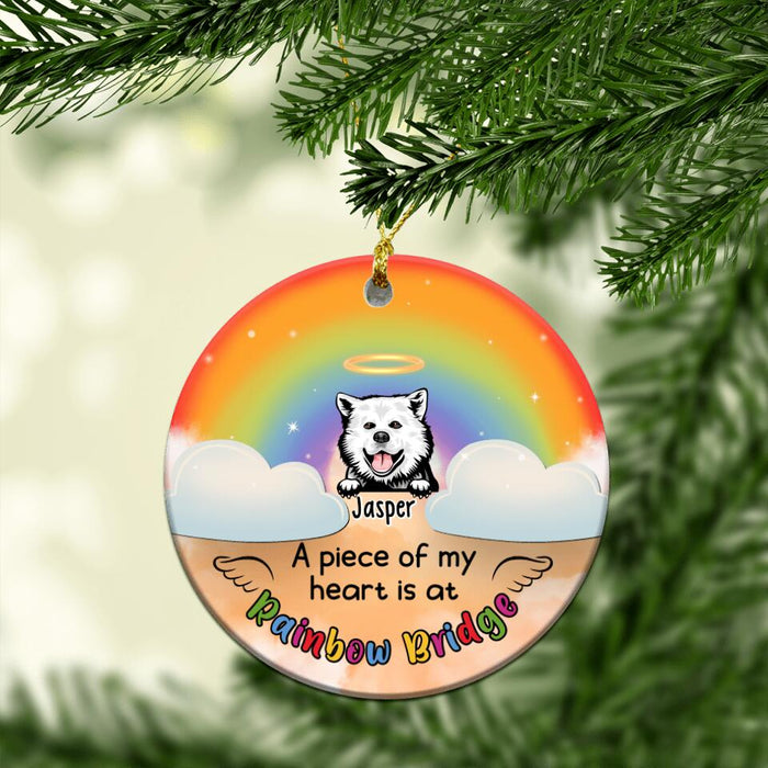 A Piece Of My Heart Is At The Rainbow Bridge - Personalized Ornament, Dog Memorial Gift for Dog Owner, Bereavement Gift