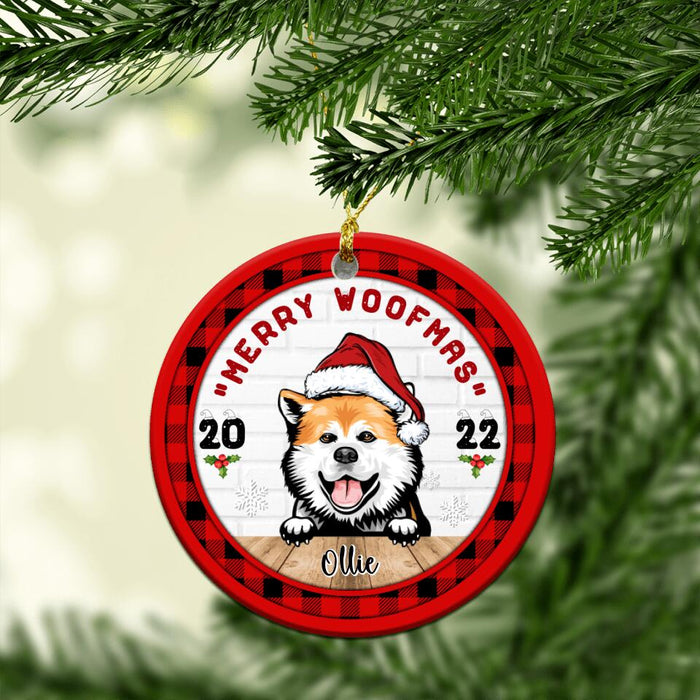 Merry Woofmas - Personalized Ornament Dog, Chrismas