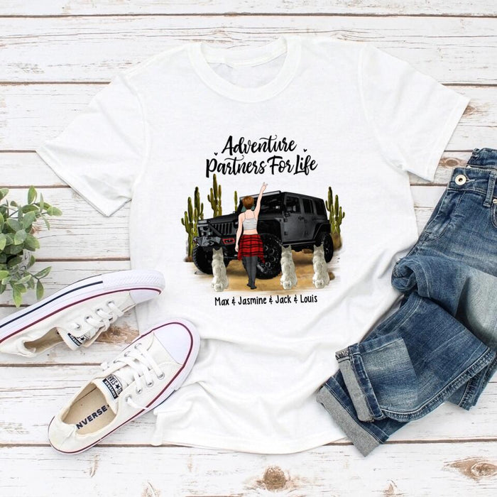 Adventure Partners For Life - Personalized Shirt For Adventure Girl, Dogs and Car Lovers