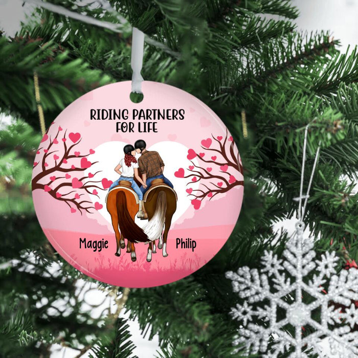 Couples Who Ride Together Stay Together - Personalized Ornament For Horse Couples, Horseback Riding Lovers