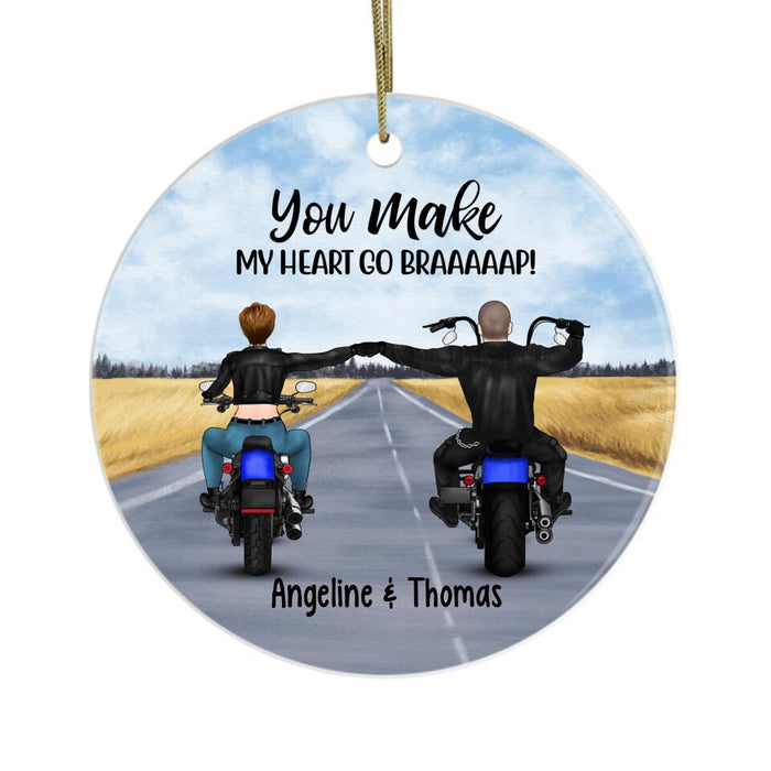 Personalized Ornament, Riding Side By Side Couple, Gifts For Motorcycle Lovers