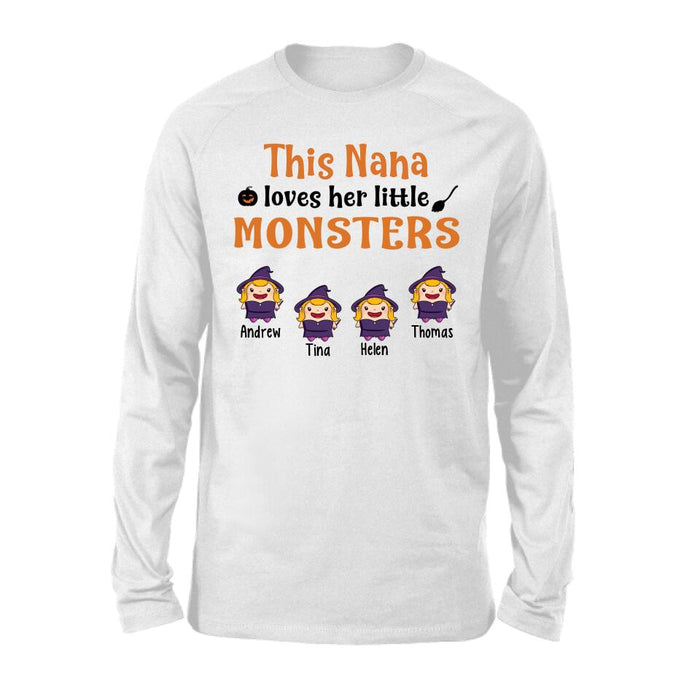 Personalized Shirt, This Nana Loves Her Little Monsters, Gifts For Halloween Family