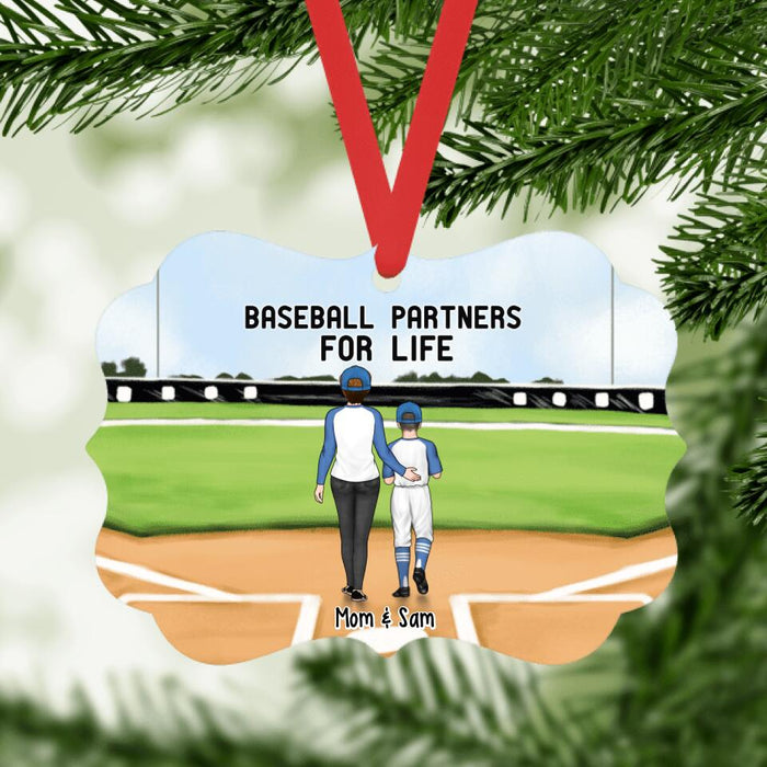 Baseball Partners for Life - Personalized Gifts Custom Baseball Ornament for Family, for Mom, Baseball Lovers