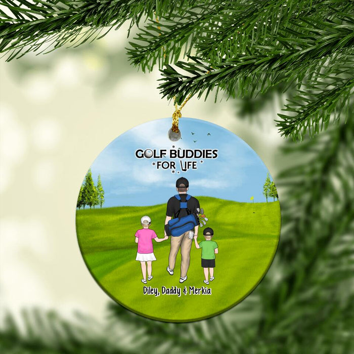 Personalized Ornament, Parents And Kids Golf Partners, Gift For Family And Golf Lovers