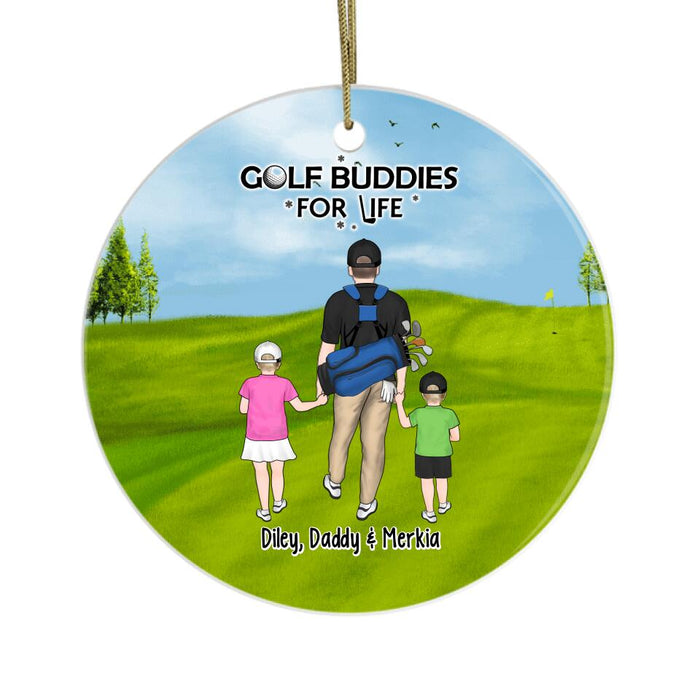 Personalized Ornament, Parents And Kids Golf Partners, Gift For Family And Golf Lovers