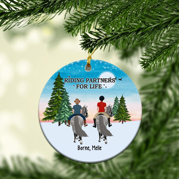 Riding Partners For Life - Personalized Ornament, Horseback Riding with Kids, Christmas Gift For Horse Lovers