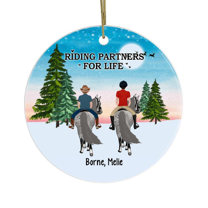 Riding Partners For Life - Personalized Ornament, Horseback Riding with Kids, Christmas Gift For Horse Lovers