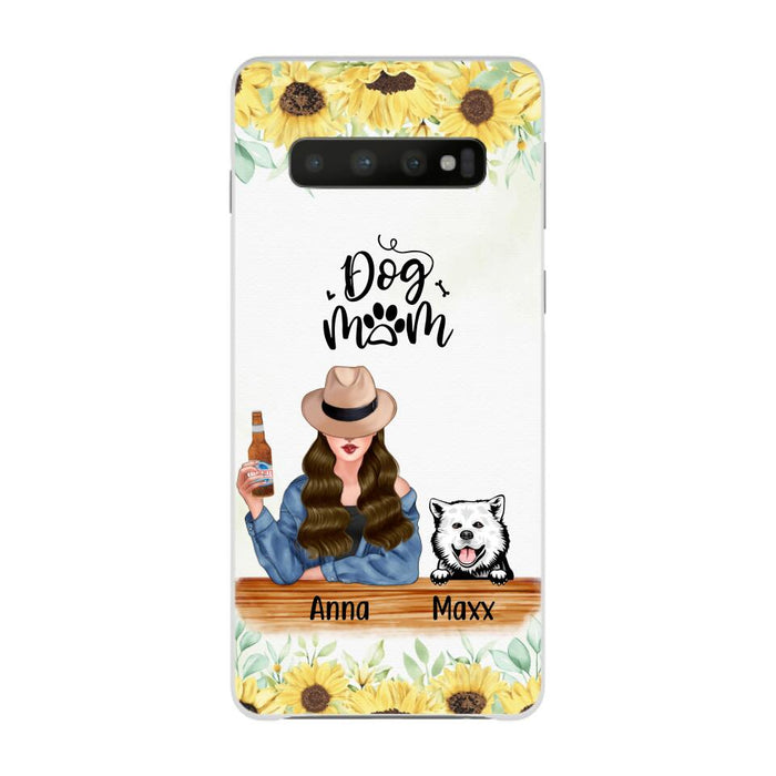 Personalized Phone Case, A Girl With Peeking Dogs, Gift For Dog Lovers