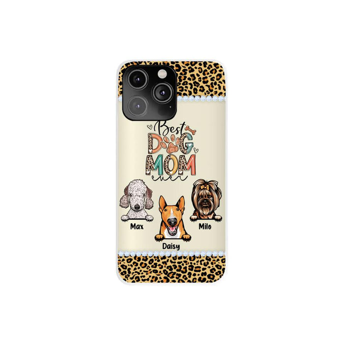 Best Dog Mom Ever Leopard - Personalized Gifts for Custom Dog Phone Case for Dog Mom, Dog Lovers