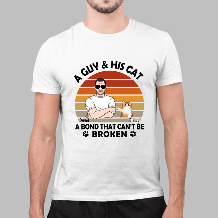 A Guy and His Cat - Personalized Gifts Custom Shirt for Cat Dad