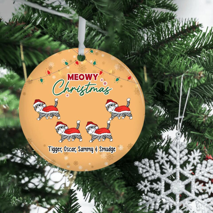 Personalized Ornament, Meowy Christmas, Christmas Gift For Cat Lovers