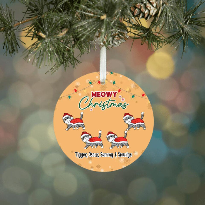 Personalized Ornament, Meowy Christmas, Christmas Gift For Cat Lovers