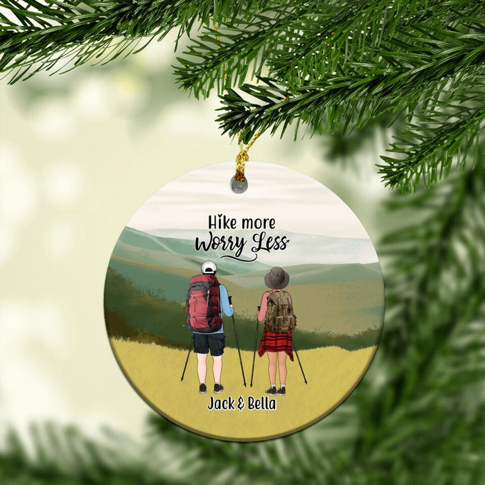 Personalized Ornament, Hiking Couple, Hiking Partners, Gift for Hikers, Friends, Couple