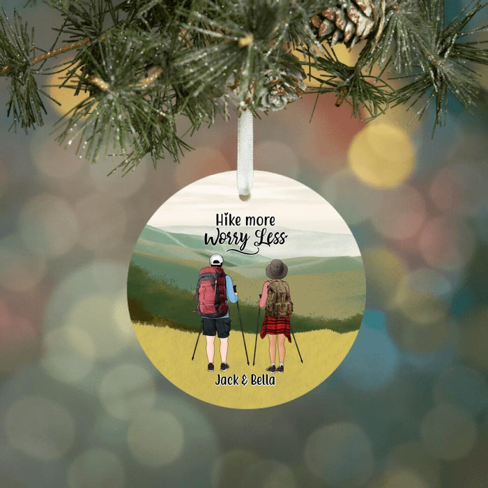 Personalized Ornament, Hiking Couple, Hiking Partners, Gift for Hikers, Friends, Couple