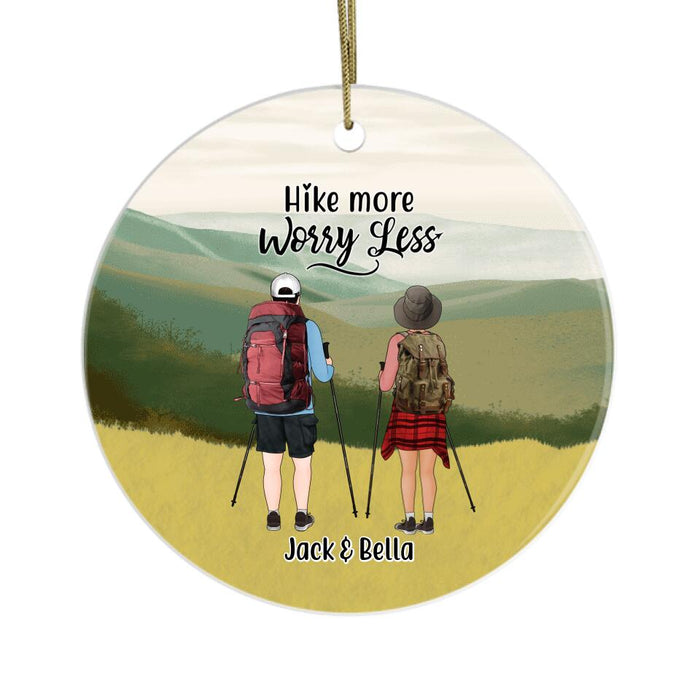 Personalized Ornament, Hiking Couple, Hiking Partners, Gift for Hikers, Friends, Couple