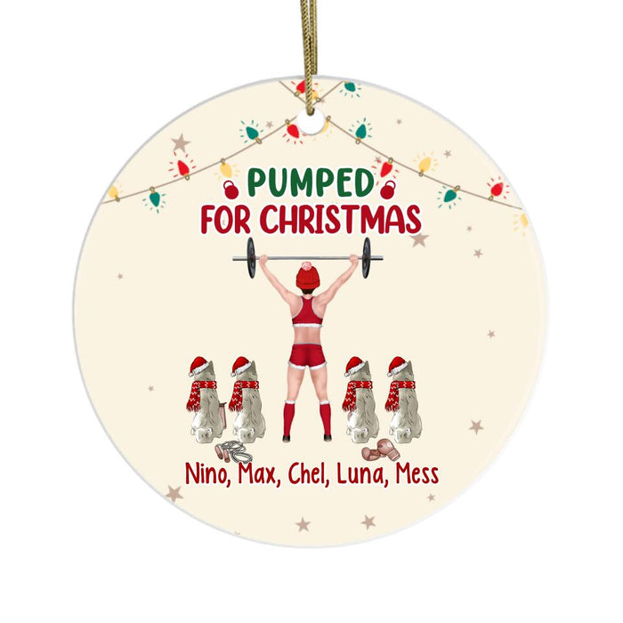 Personalized Ornament, Pumped For Christmas, Christmas Gift For Fitness And Dog Lovers