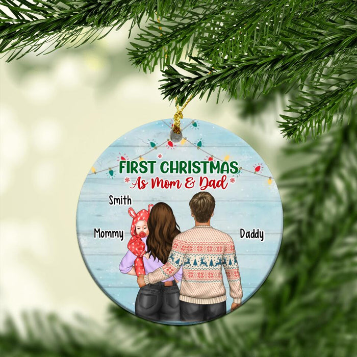 First Christmas as Mom and Dad - Personalized Christmas Gifts - Custom Ornament for Mom and Dad