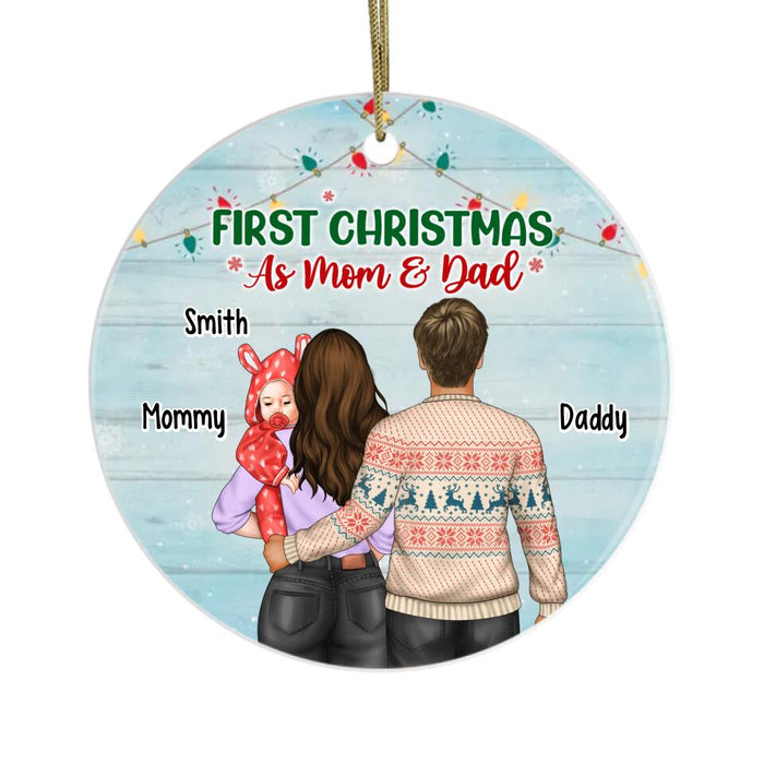 First Christmas as Mom and Dad - Personalized Christmas Gifts - Custom Ornament for Mom and Dad