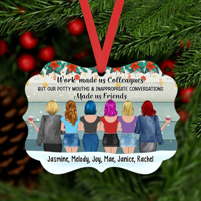 Personalized Ornament, Up To 6 Girls, Work Made Us Colleagues, Christmas Gift For Co-workers, Friends