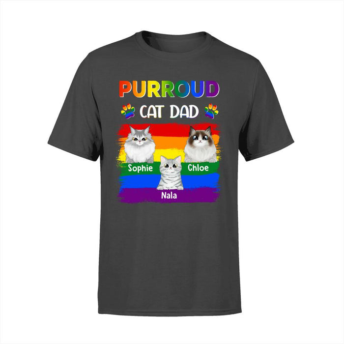 Purroud Cat Dad - Personalized Gifts for Cat Shirt, Custom Cat Dad, LGBT Gifts