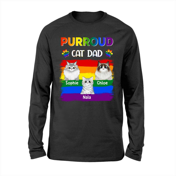 Purroud Cat Dad - Personalized Gifts for Cat Shirt, Custom Cat Dad, LGBT Gifts