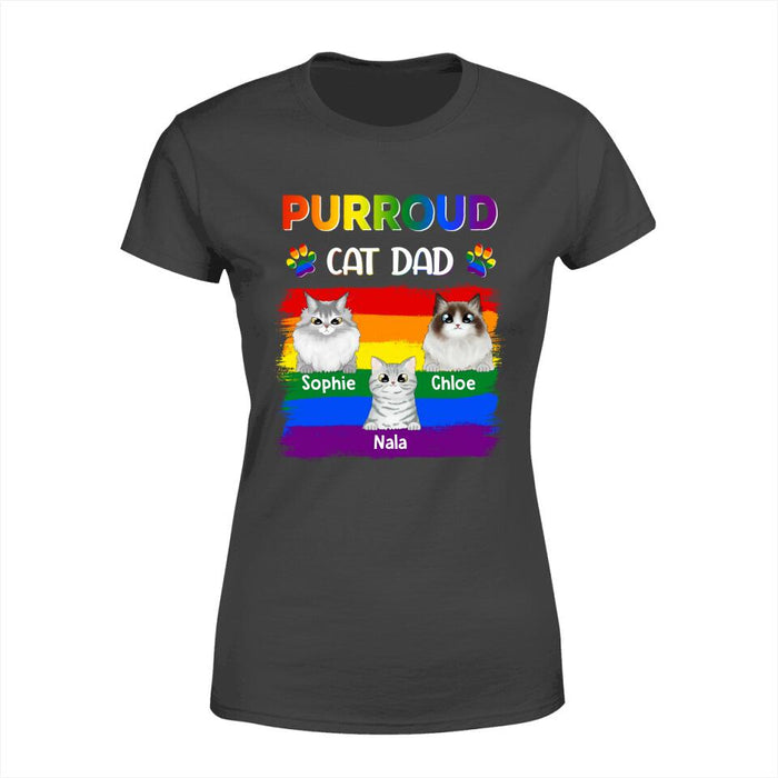 Purroud Cat Dad - Personalized Gifts for Cat Shirt, Custom Cat Dad, LGBT Gifts