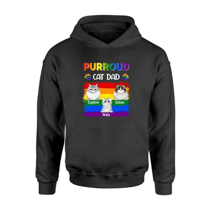 Purroud Cat Dad - Personalized Gifts for Cat Shirt, Custom Cat Dad, LGBT Gifts