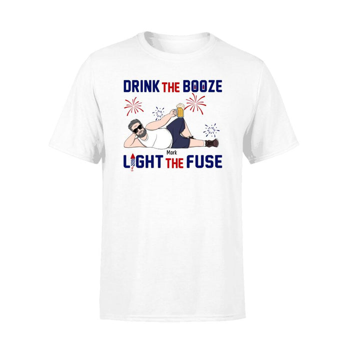 Drink the Booze, Light the Fuse - Personalized Gifts Custom Shirt for Dad