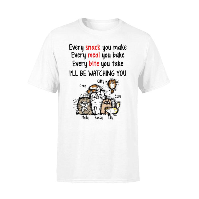 Personalized Shirt, I'll Be Watching You Funny Cats, Up To 6 Cats, Gift for Cat Lovers