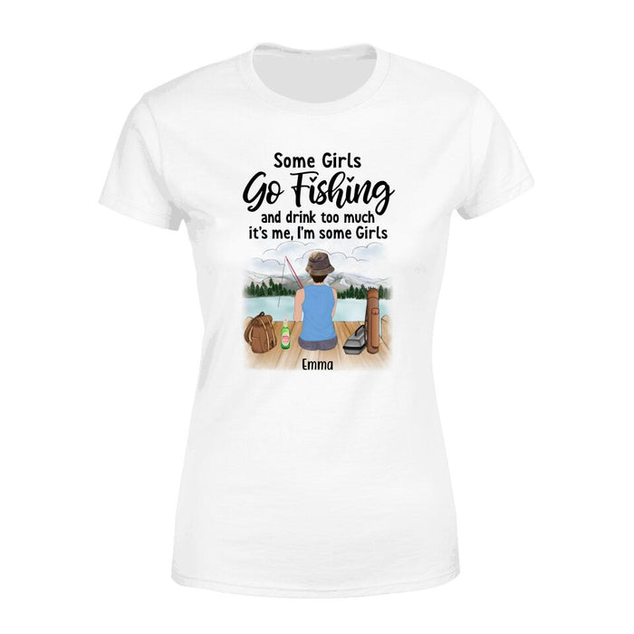 Personalized Shirt, Girl Fishing And Drinking, Gift For Fishers