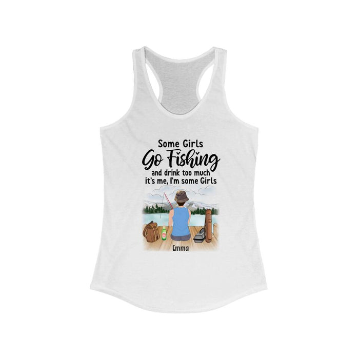 Personalized Shirt, Girl Fishing And Drinking, Gift For Fishers