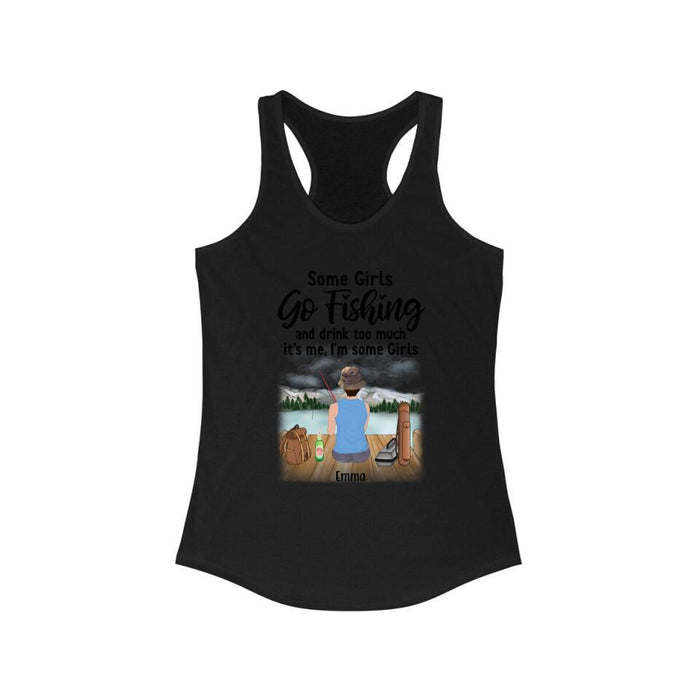 Personalized Shirt, Girl Fishing And Drinking, Gift For Fishers