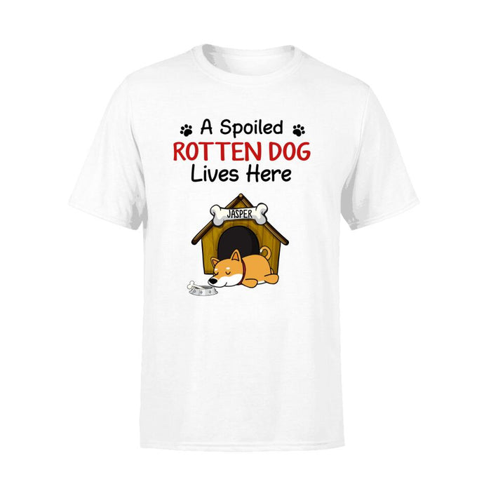 Personalized Shirt, A Spoiled Rotten Dog Lives Here, Gifts For Dog Lovers