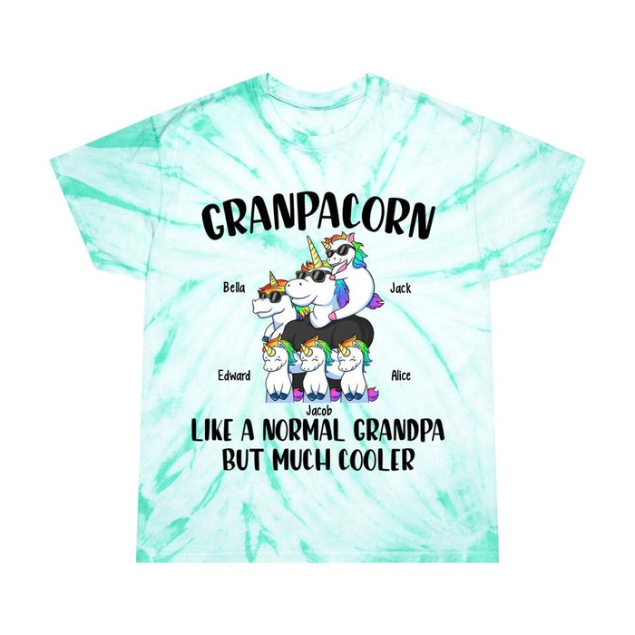 Personalized Shirt, Grandpacorn Like A Normal Granpa But Much Cooler, Up To 5 Kids, Gift For Dad, Grandpa, Uncle