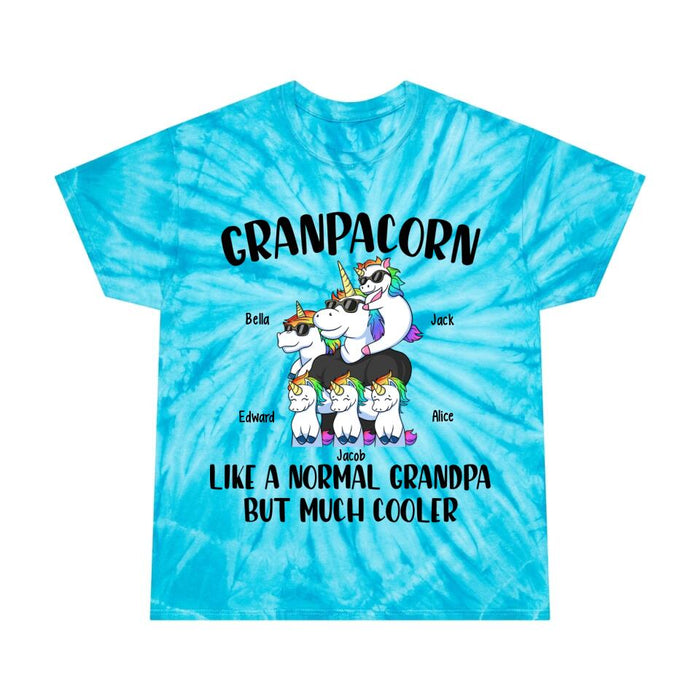 Personalized Shirt, Grandpacorn Like A Normal Granpa But Much Cooler, Up To 5 Kids, Gift For Dad, Grandpa, Uncle