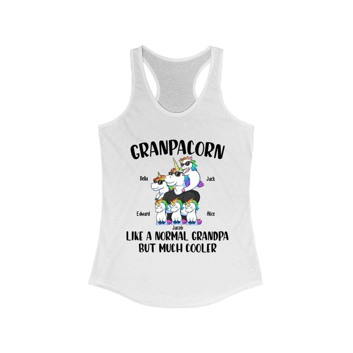 Personalized Shirt, Grandpacorn Like A Normal Granpa But Much Cooler, Up To 5 Kids, Gift For Dad, Grandpa, Uncle