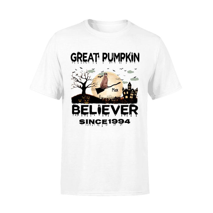 Personalized T-shirt, Pumpkin Believer Dogs, Halloween Gift, Gift for Halloween Lover, Dog Lover