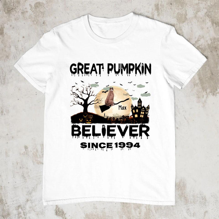 Personalized T-shirt, Pumpkin Believer Dogs, Halloween Gift, Gift for Halloween Lover, Dog Lover