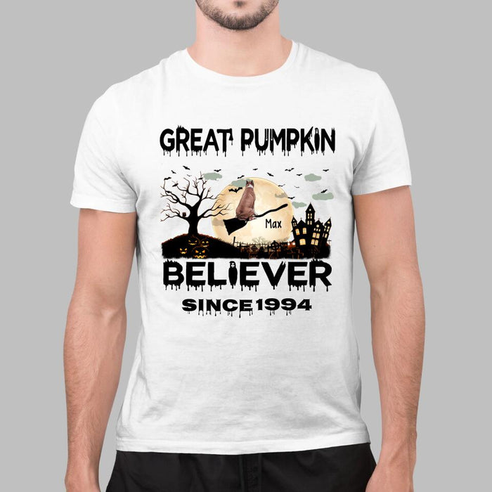 Personalized T-shirt, Pumpkin Believer Dogs, Halloween Gift, Gift for Halloween Lover, Dog Lover