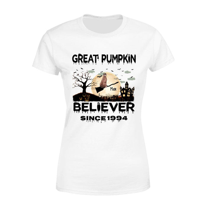 Personalized T-shirt, Pumpkin Believer Dogs, Halloween Gift, Gift for Halloween Lover, Dog Lover