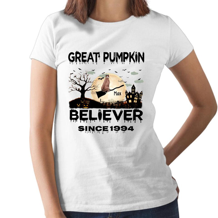 Personalized T-shirt, Pumpkin Believer Dogs, Halloween Gift, Gift for Halloween Lover, Dog Lover