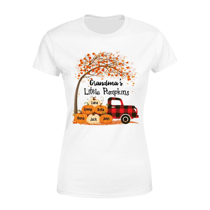 Grandma'S Little Pumpkin - Halloween Personalized Gifts Custom Shirt For Grandparent