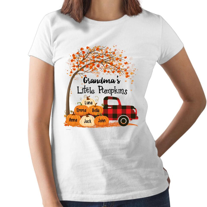 Grandma'S Little Pumpkin - Halloween Personalized Gifts Custom Shirt For Grandparent