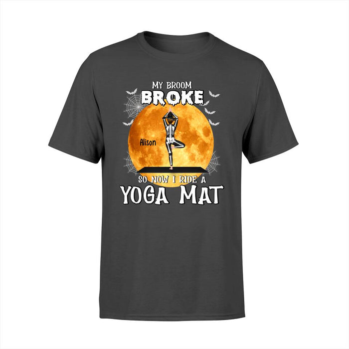 Personalized Shirt, My Broom Broke So Now I Ride A Yoga Mat, Gift For Yoga Lovers