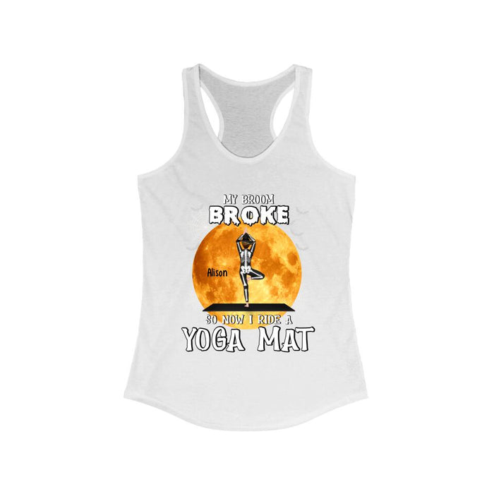 Personalized Shirt, My Broom Broke So Now I Ride A Yoga Mat, Gift For Yoga Lovers