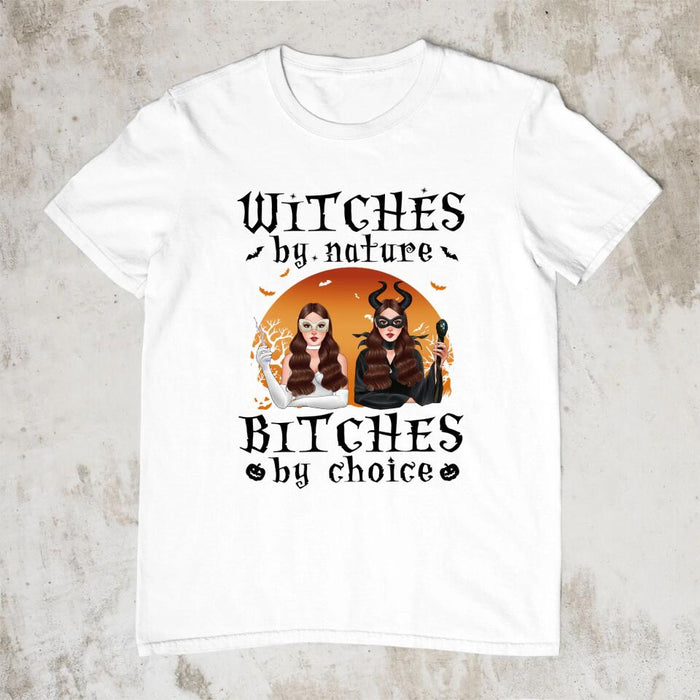 Personalized Shirt, Witches By Nature Bitches By Choice, Halloween Gifts For Sisters, Gifts For Best Friends