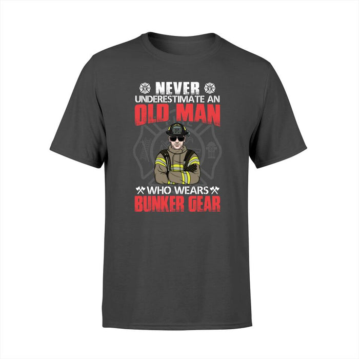 Never Underestimate An Old Man - Personalized Gifts Custom Firefighters Shirt For Dad, Firefighters