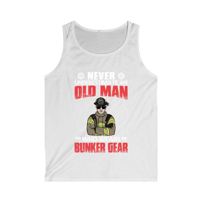 Never Underestimate An Old Man - Personalized Gifts Custom Firefighters Shirt For Dad, Firefighters