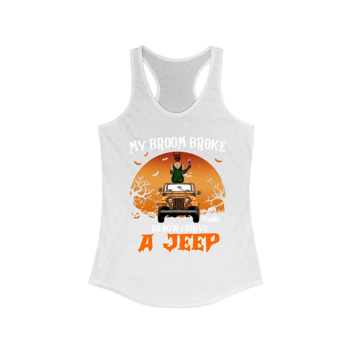 Personalized Shirt, My Broom Broke So Now I Drive A Car, Adventure Witch, Halloween Gift For Adventure Car Fans