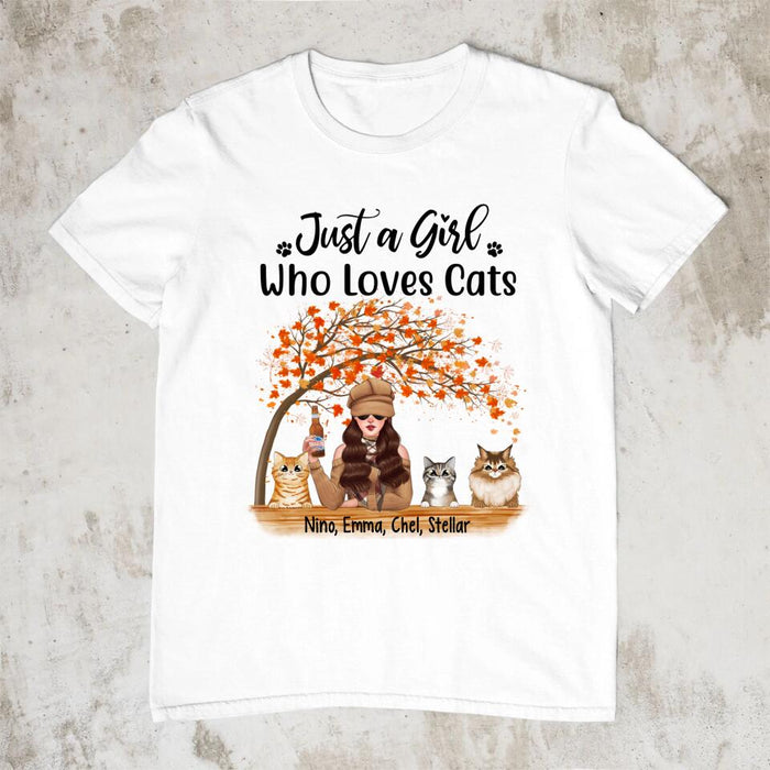 Personalized Shirt, Just A Girl Who Loves Cat - Fall Gift, Gift For Cat Lovers